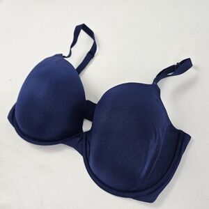 VICTORIA'S SECRET Lined Demi underwire 36DD navy blue bra